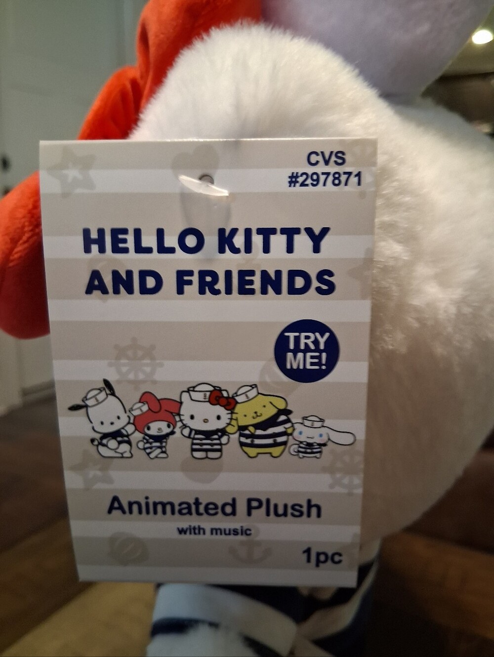 Hello Kitty and Friends Plush - White with Red Bow - Picture 4 of 4